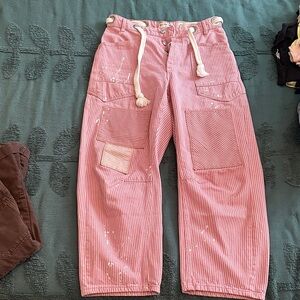 Free People We the Free Moxie Barrel pink stripe 28